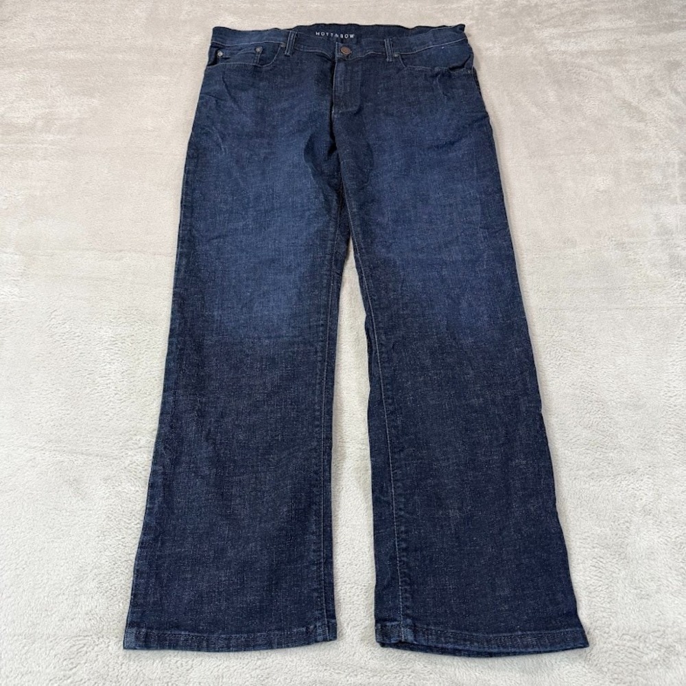 Mott and Bow Crosby Jeans Mens 36x30 Blue Dark Wash Straight Stretch Denim Pants